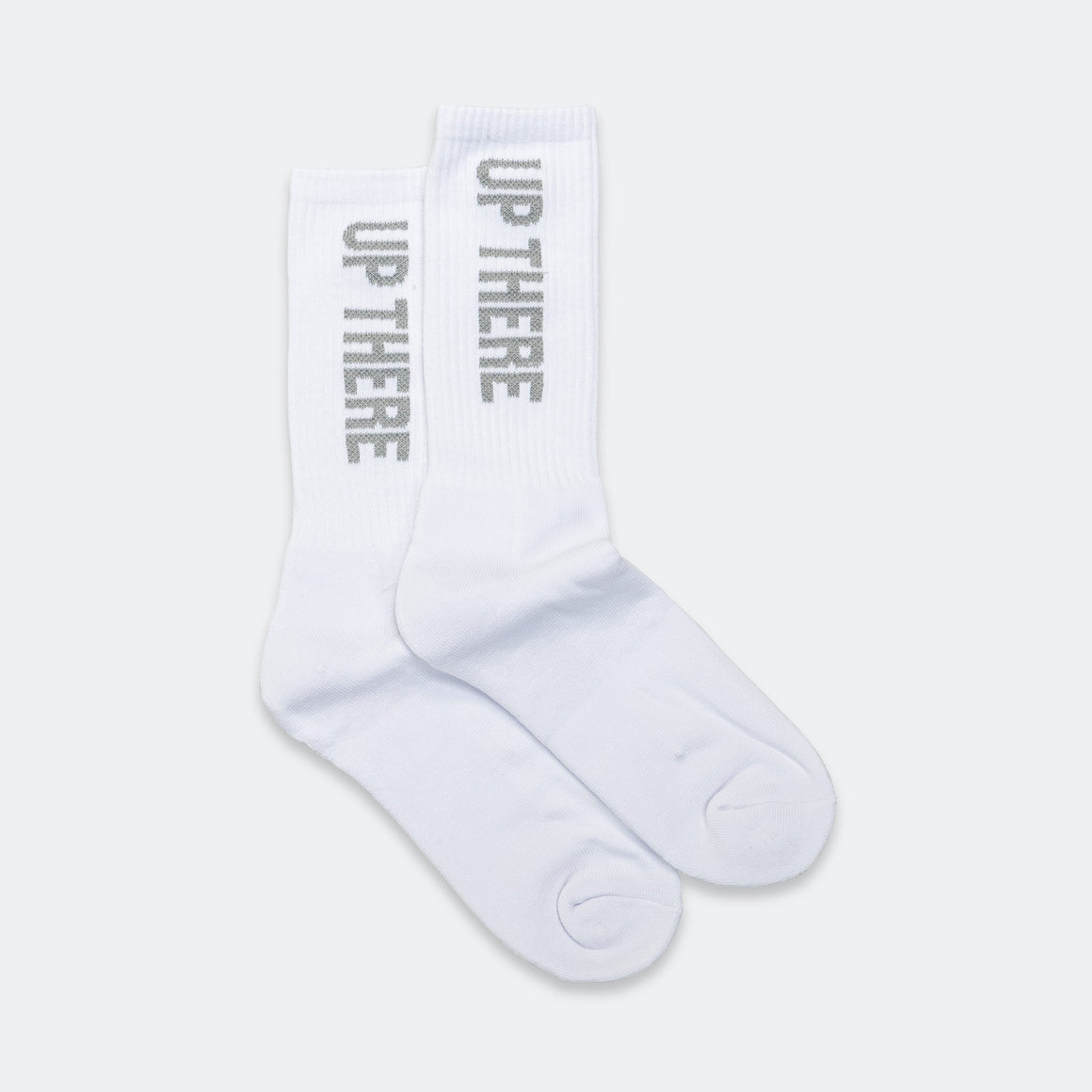 UP THERE - Reflective Logo Socks - White - UP THERE