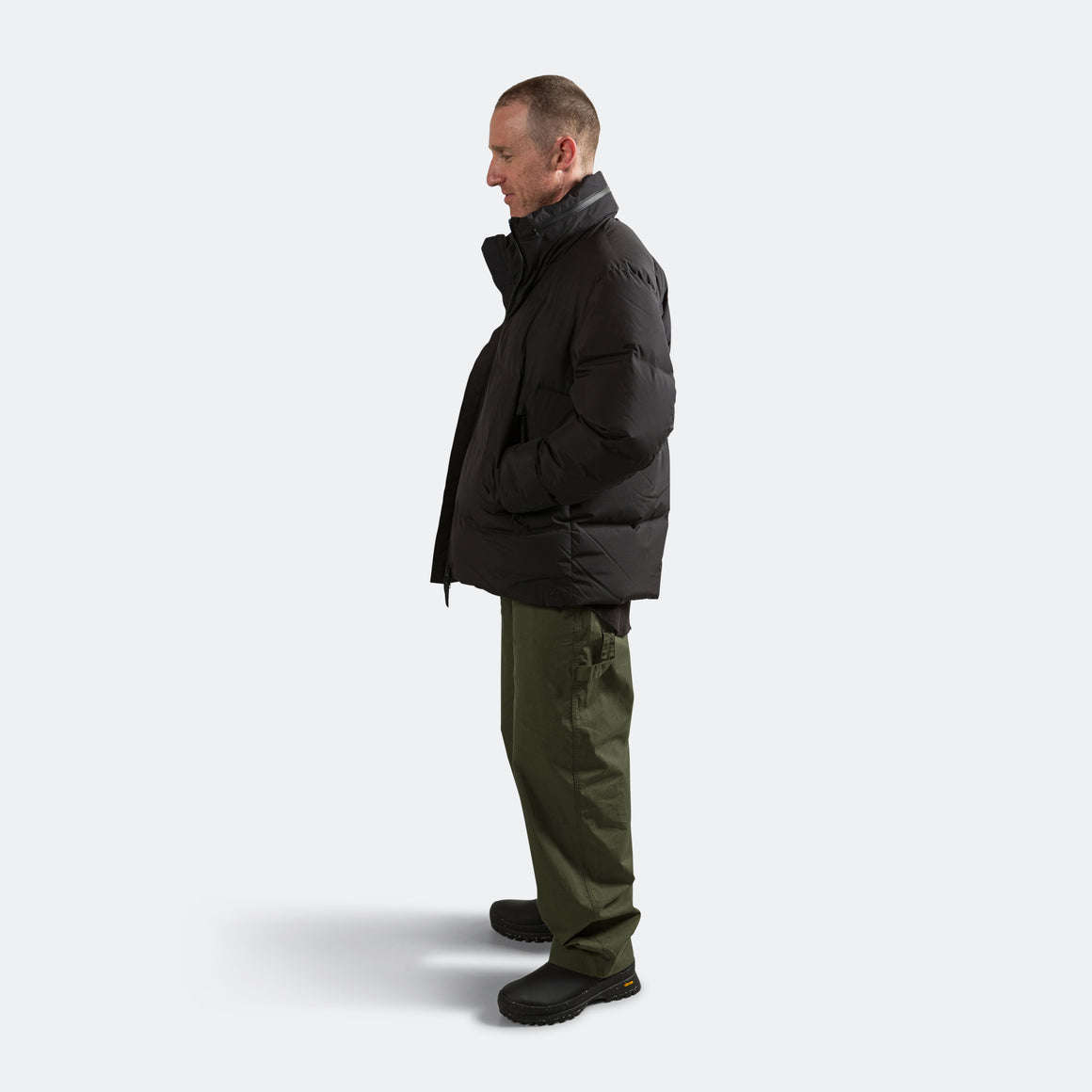 PERTEX® Shield Stand Collar Short Down Jacket - Black