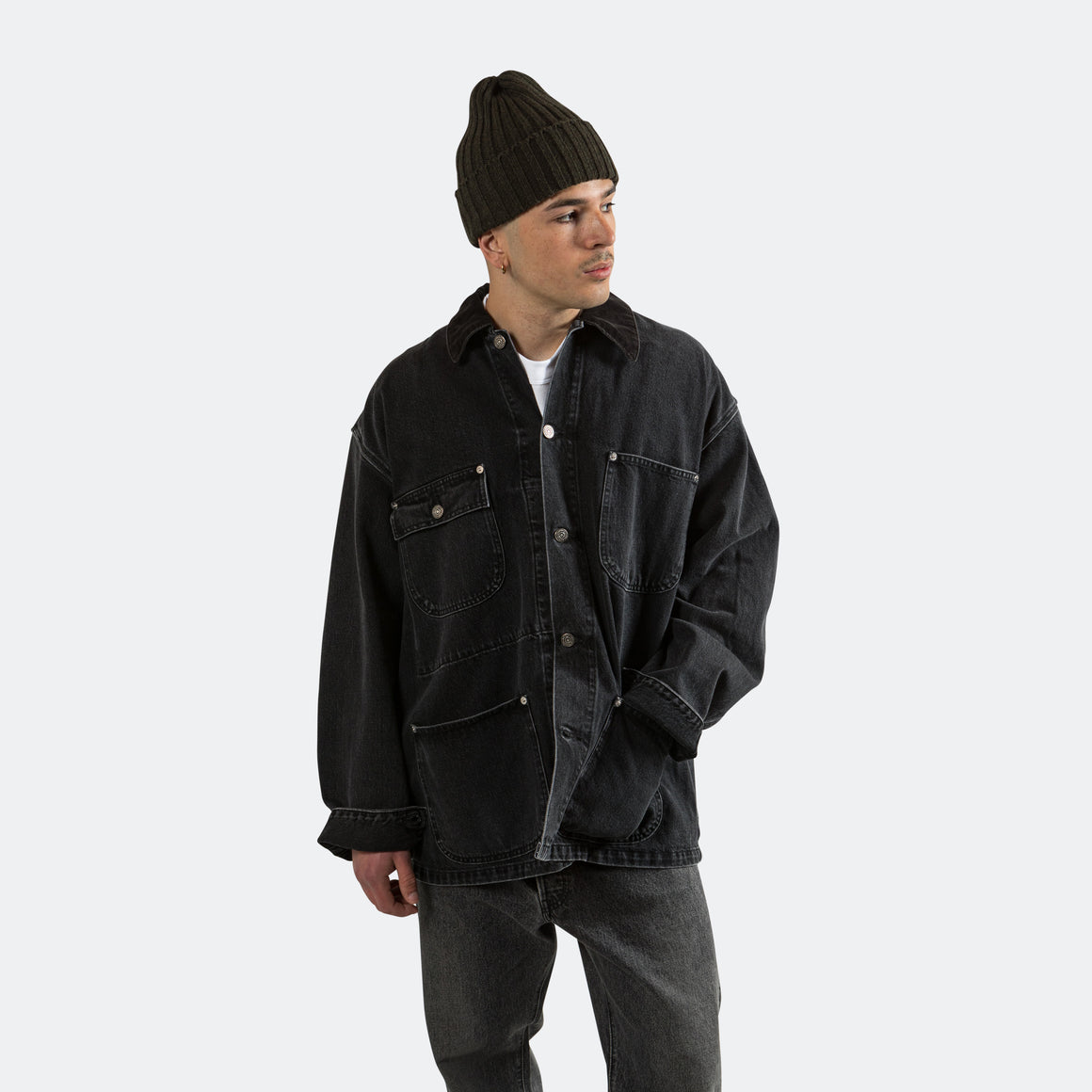Loose Fit Coverall - Black Denim Stone
