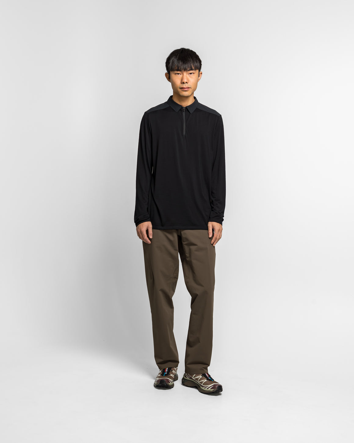 Veilance - Frame LS Polo - Black - UP THERE