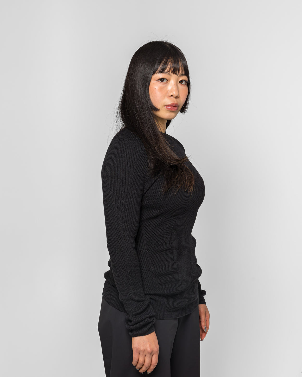 Veilance - Womens Conic Wool Midlayer - Black - UP THERE