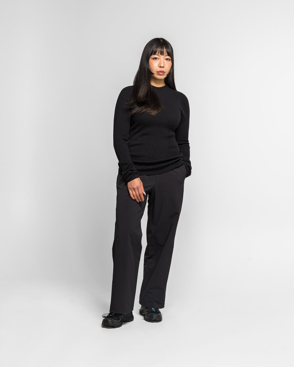 Veilance - Womens Conic Wool Midlayer - Black - UP THERE