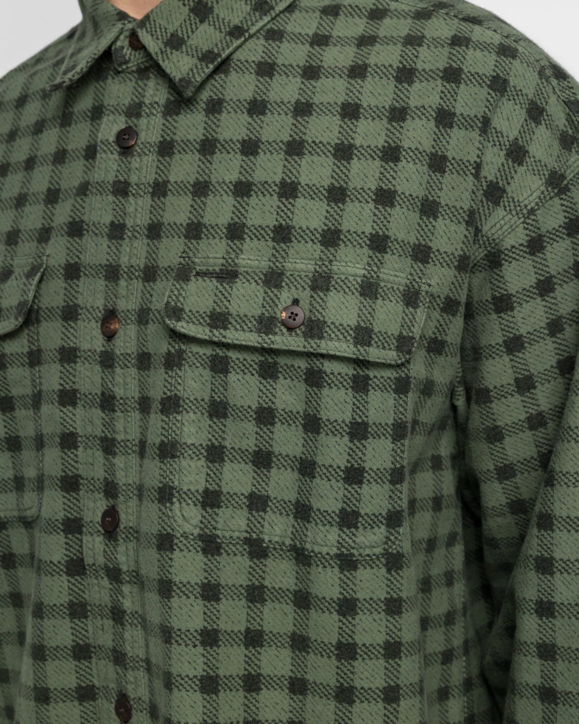 Visvim - Langer Check L/S - Green - UP THERE