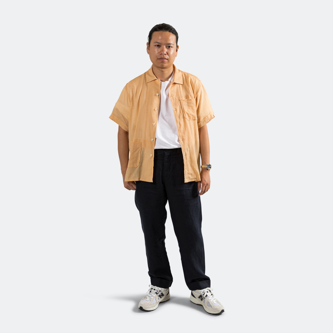 Engineered Garments - Camp Shirt - Coral Cotton Crepe - UP THERE