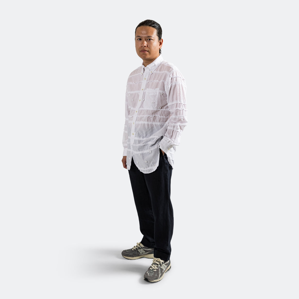 Engineered Garments - 19 Century BD Shirt - White Cotton Mixed Patchwork - UP THERE