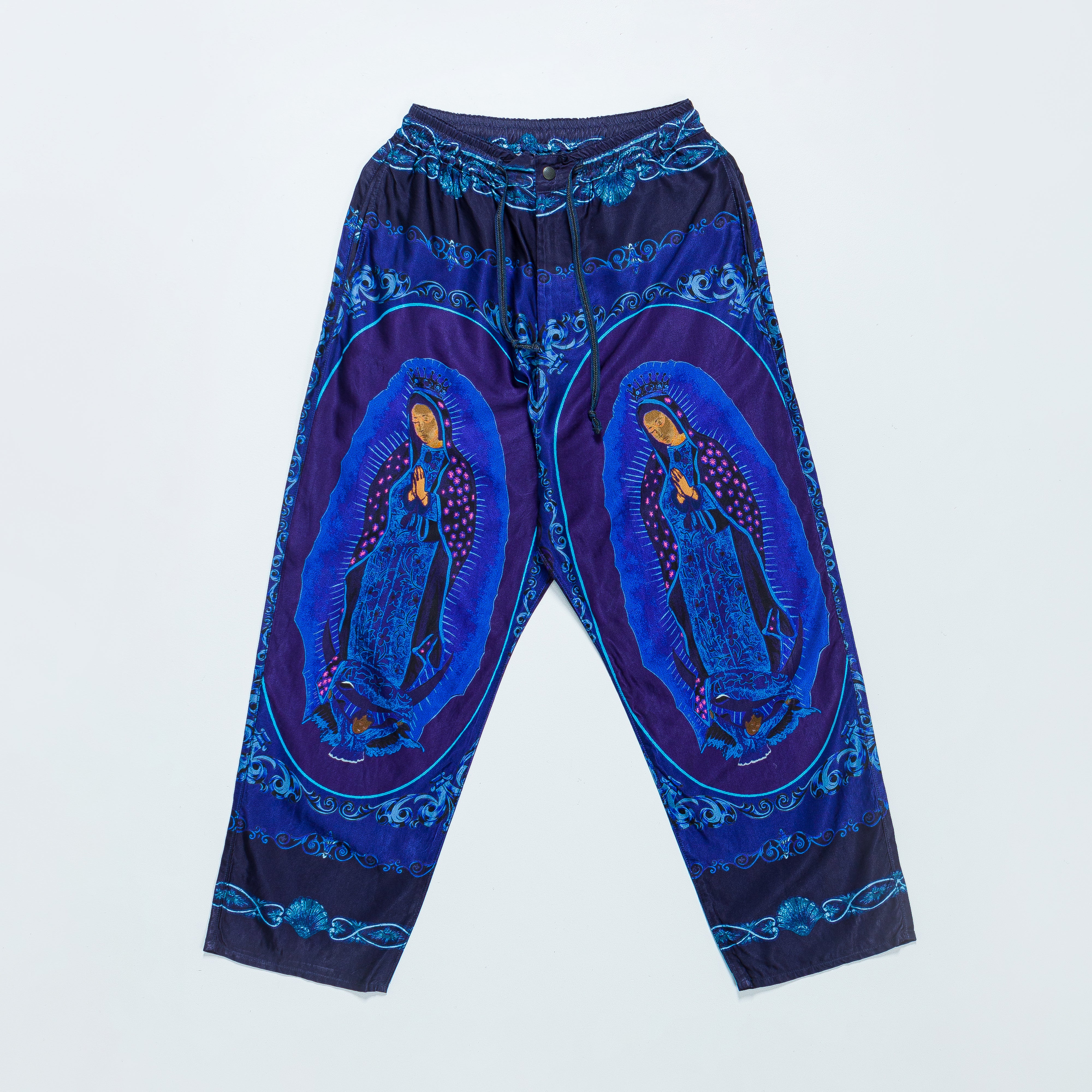 Cotton Rayon Virgin Mary Easy Pants - Purple | UP THERE