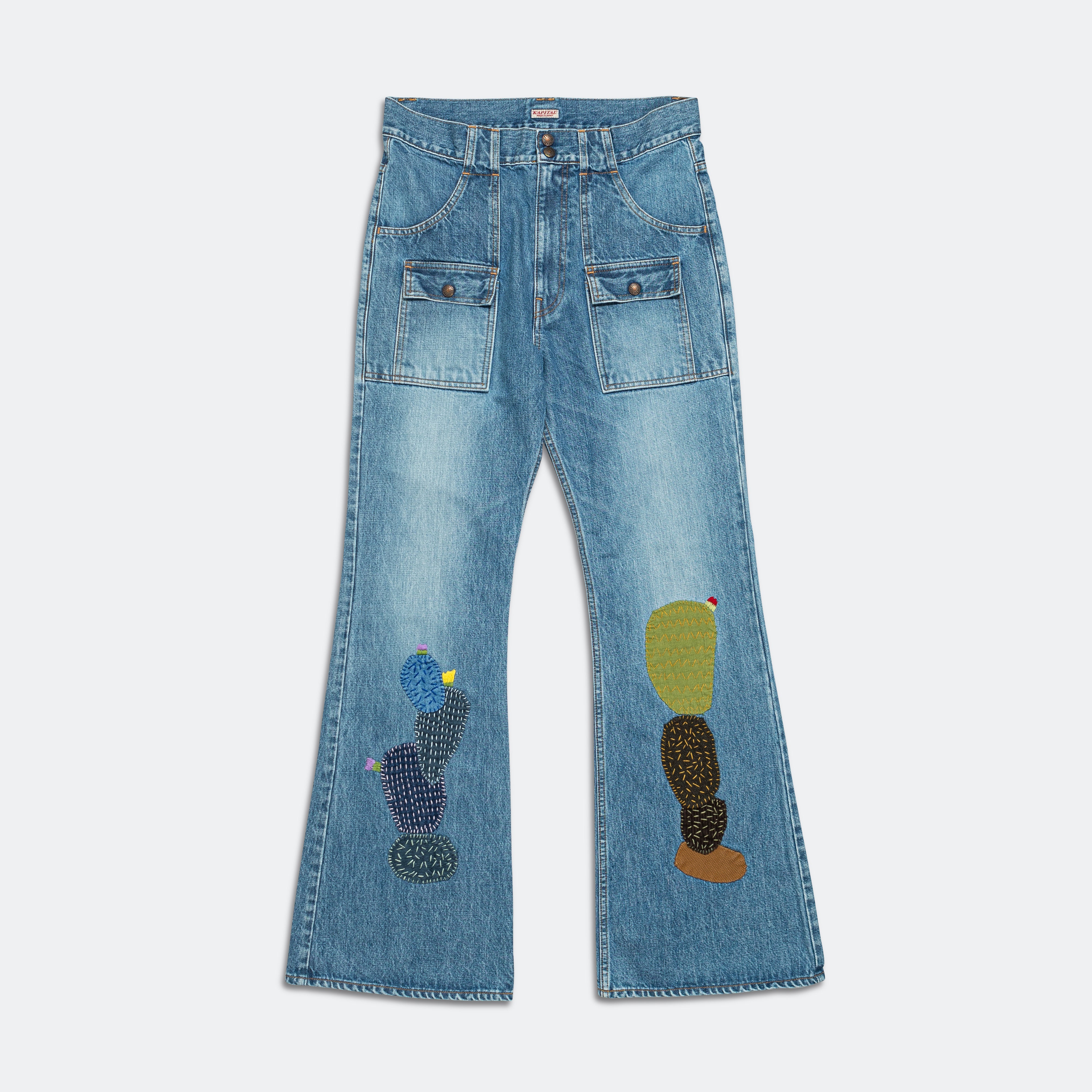 Kapital 14oz Denim BUSH Flare Pants (CACTUS Embroidery) - Pro | Up