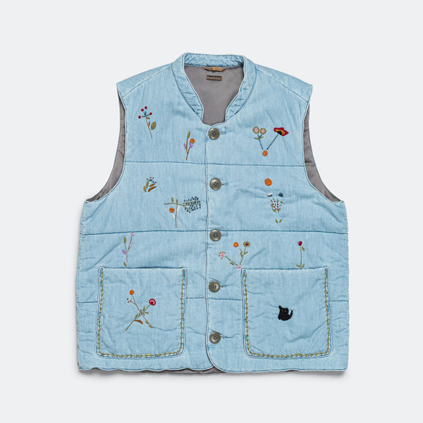 希少 KAPITAL 6oz Denim Quilt SAMU Vest kapital-kountry-ss23-6oz-denim