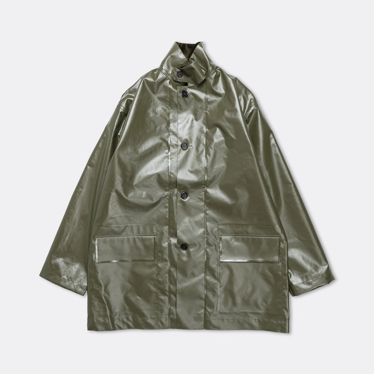MHL. Welded Mac Coat - Army Green PVC Coating | Up There | UP THERE