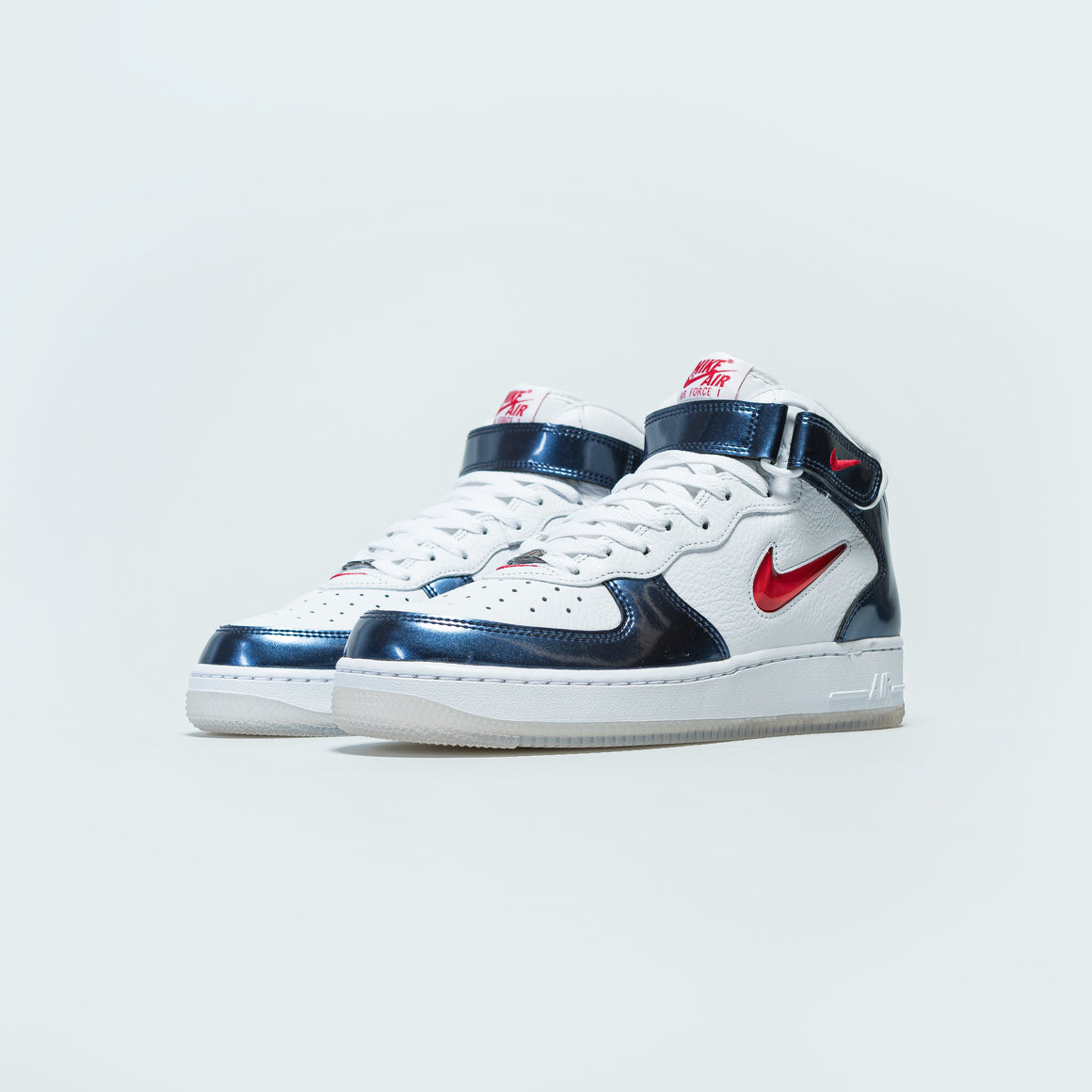 Nike - Air Force 1 Mid QS - White/University Red-Midnight Navy - UP THERE