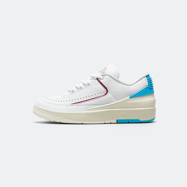 Womens Air Jordan 2 Retro Low White Gym Red Dk Powder Blue Sail