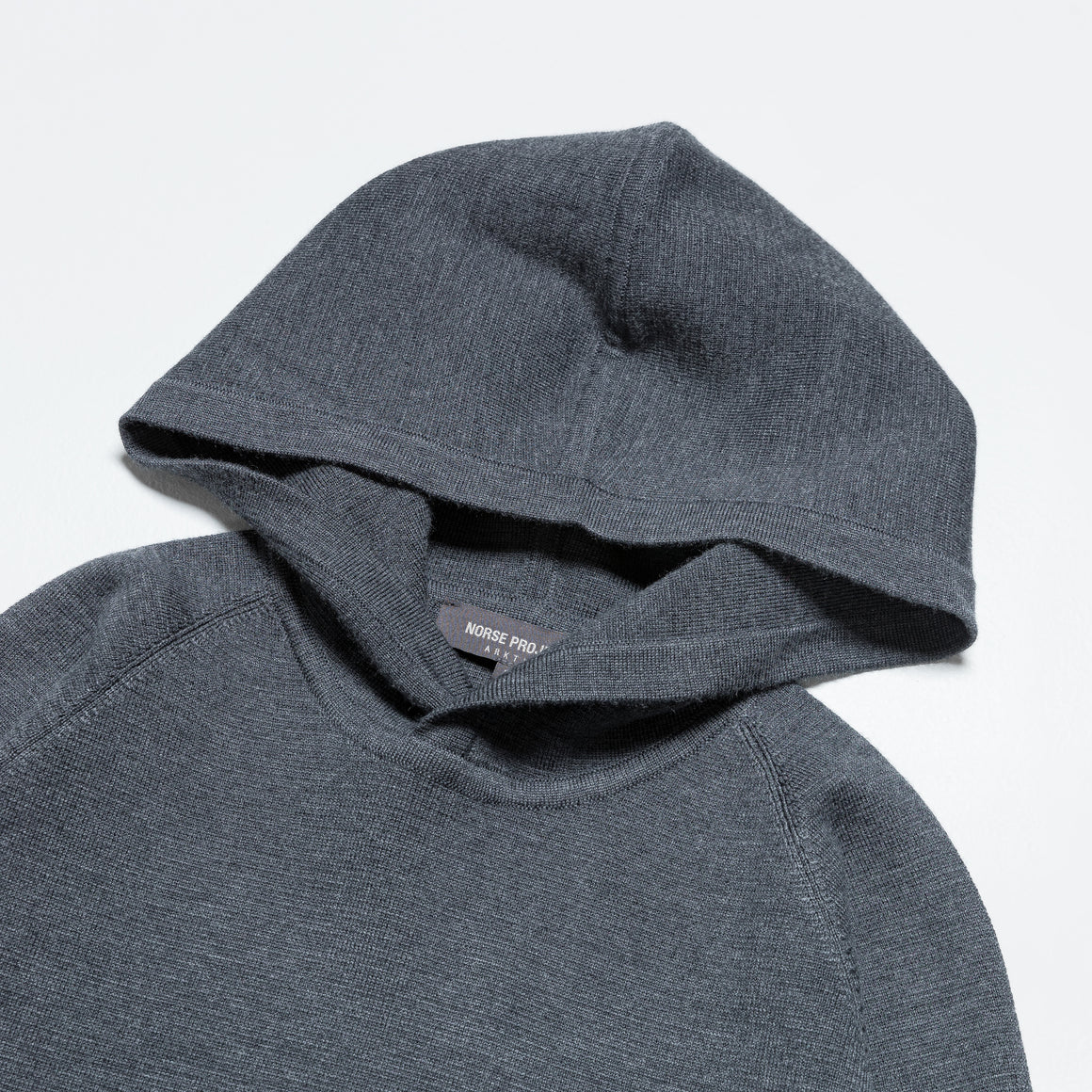 Norse Projects Arktisk - Tech Merino Milano Hoodie - Charcoal Melange - UP THERE